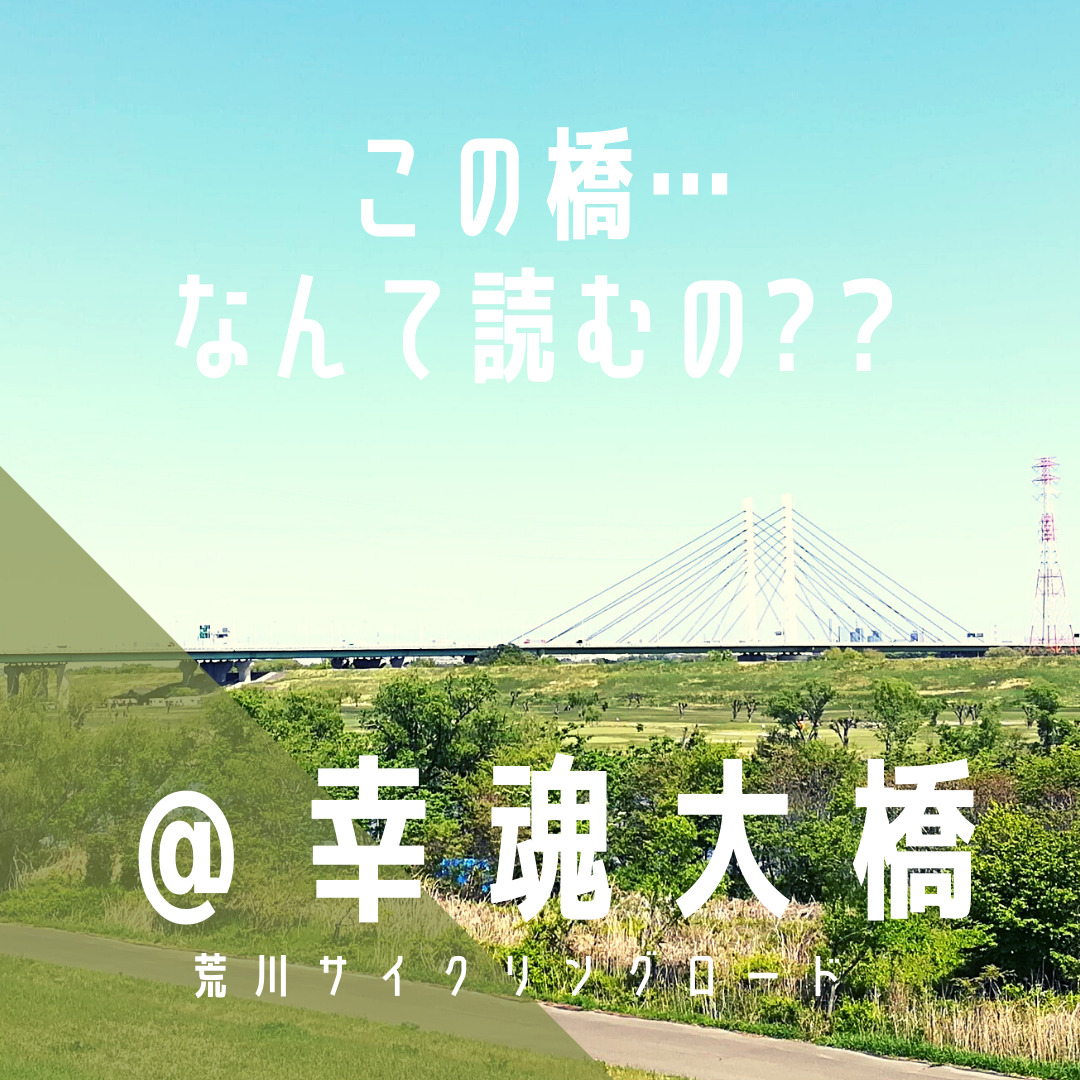 幸魂大橋 さきたまおおはし 読み仮名無いと読めないかも 荒サイ 橋情報 グルメ 超軽量 機能性バーエンドキャップ ロードバイク専用